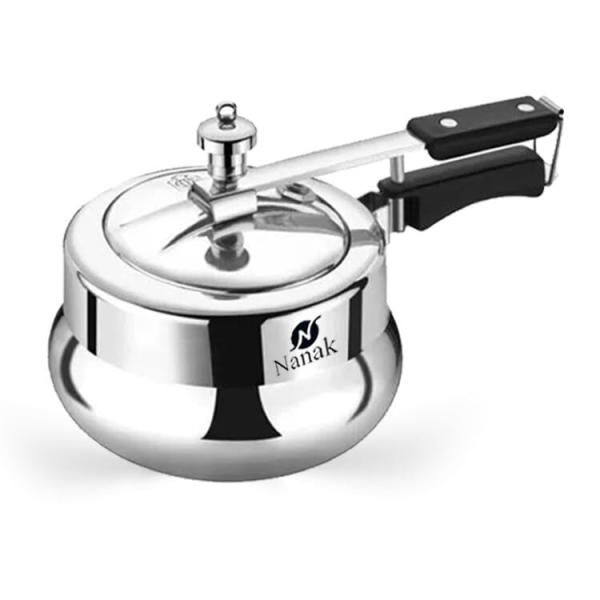 NANAK Classic 2 L Handi Induction And Gas Pressure Cooker Faster & Healthy Cooking Silver Aluminum Pressure Cookers Inner Lid Aluminium Pressure Cooker -Handi_2L_7