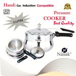 NANAK Classic 2 L Handi Induction And Gas Pressure Cooker Faster & Healthy Cooking Silver Aluminum Pressure Cookers Inner Lid Aluminium Pressure Cooker -Handi_2L_2