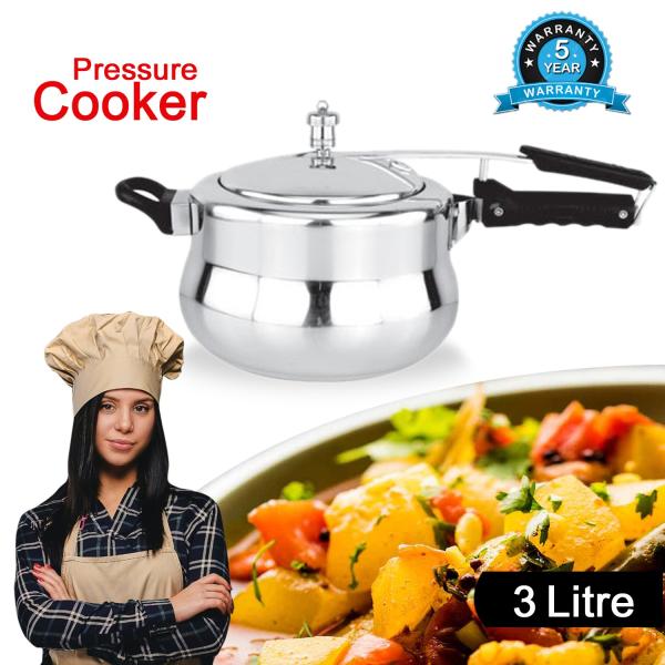 NANAK Classic 3 L Handi Induction And Gas Pressure Cooker Faster & Healthy Cooking Silver Aluminum Pressure Cookers Inner Lid Aluminium Pressure Cooker -Handi_3L_3