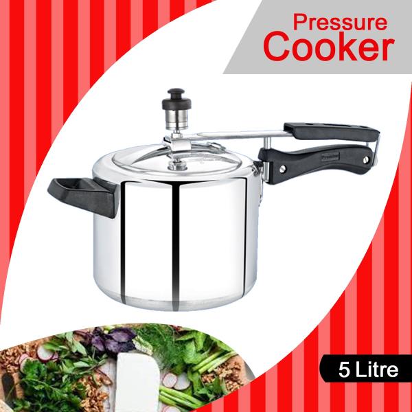 NANAK Classic 5 L Handi Induction And Gas Pressure Cooker Faster & Healthy Cooking Silver Aluminum Pressure Cookers Inner Lid Aluminium Pressure Cooker -Handi_5L_5