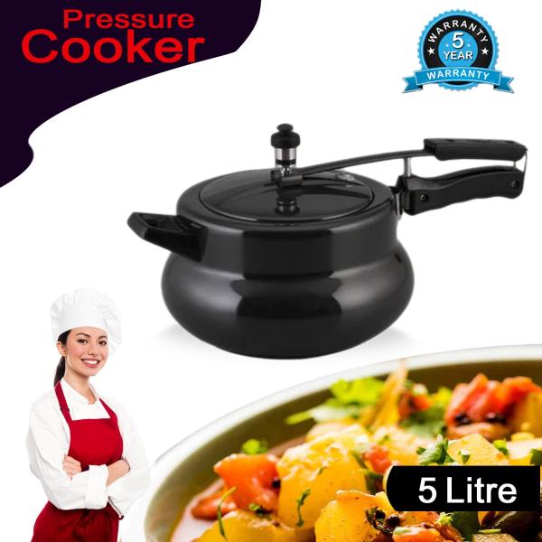 NANAK Classic 5 L Handi Induction And Gas Pressure Cooker Faster & Healthy Cooking Silver Aluminum Pressure Cookers Inner Lid Aluminium Pressure Cooker -Handi_5L_5