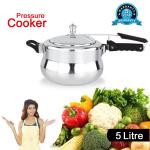 NANAK Classic 5 L Handi Induction And Gas Pressure Cooker Faster & Healthy Cooking Silver Aluminum Pressure Cookers Inner Lid Aluminium Pressure Cooker -Handi_5L_5